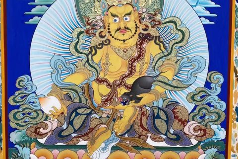 编号188-850678：彩绘唐卡-黄财神（60*45CM左右）