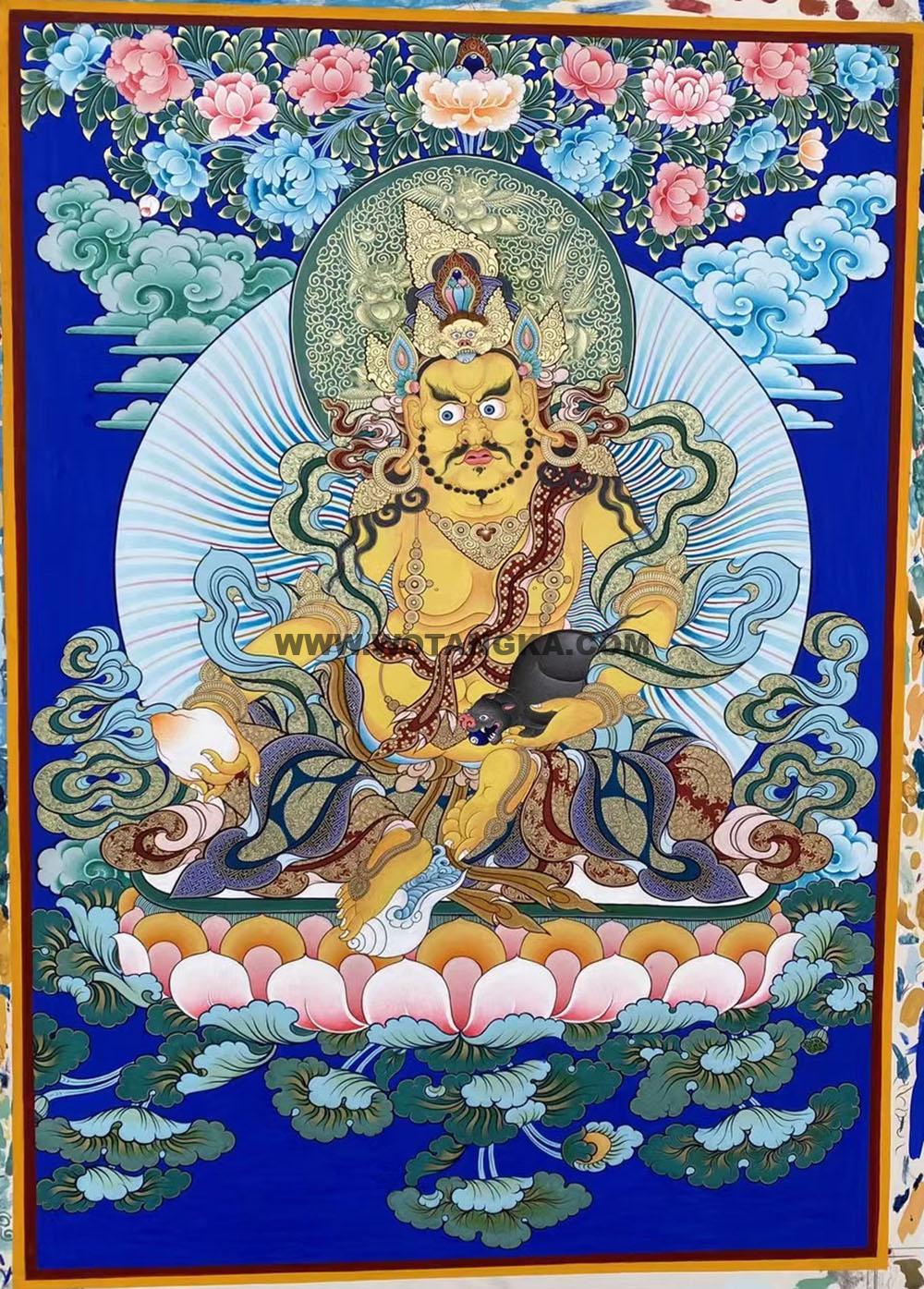 热贡-尕藏·画院：彩绘唐卡-黄财神（60*45CM左右）