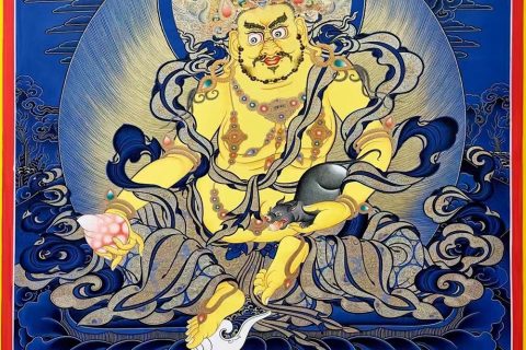 编号188-853726：蓝金唐卡-黄财神（60*45CM左右）
