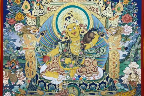 编号188-925823：彩绘唐卡-黄财神·五方财神（100*70CM左右）