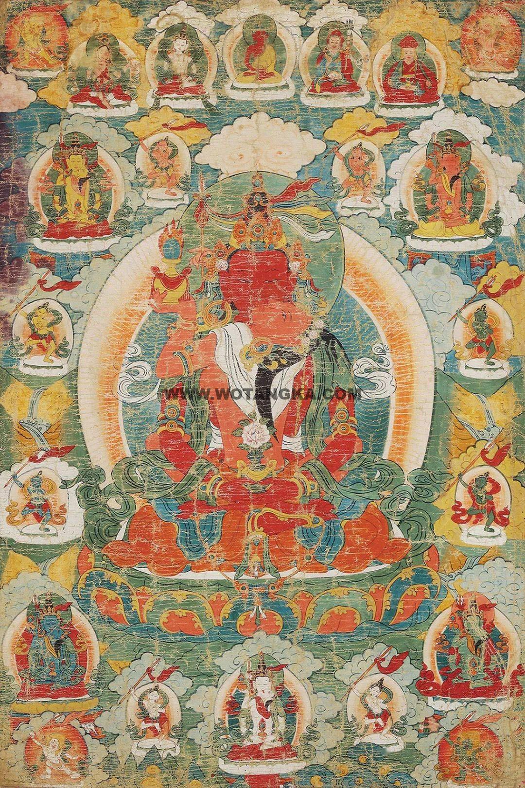 沃唐卡编号AC19712:双身无量寿佛