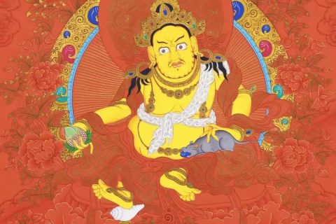 编号138-128517：红金唐卡-黄财神（76*50CM左右）