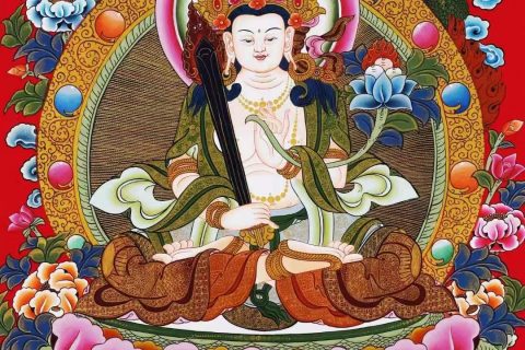 编号138-129818：红金唐卡-虚空藏菩萨（62*43CM左右）