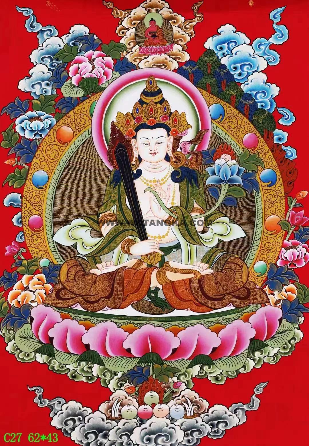 编号138-129818：红金唐卡-虚空藏菩萨（62*43CM左右）