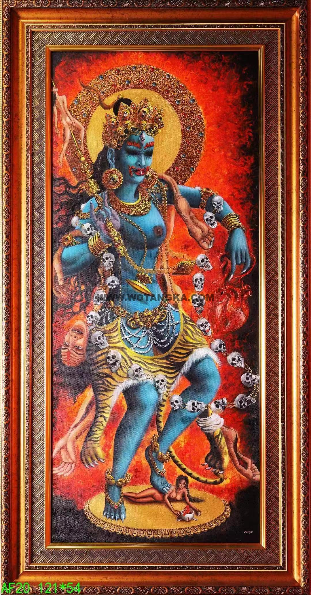 编号138-137928：彩绘唐卡-一髻佛母（121*54CM左右）