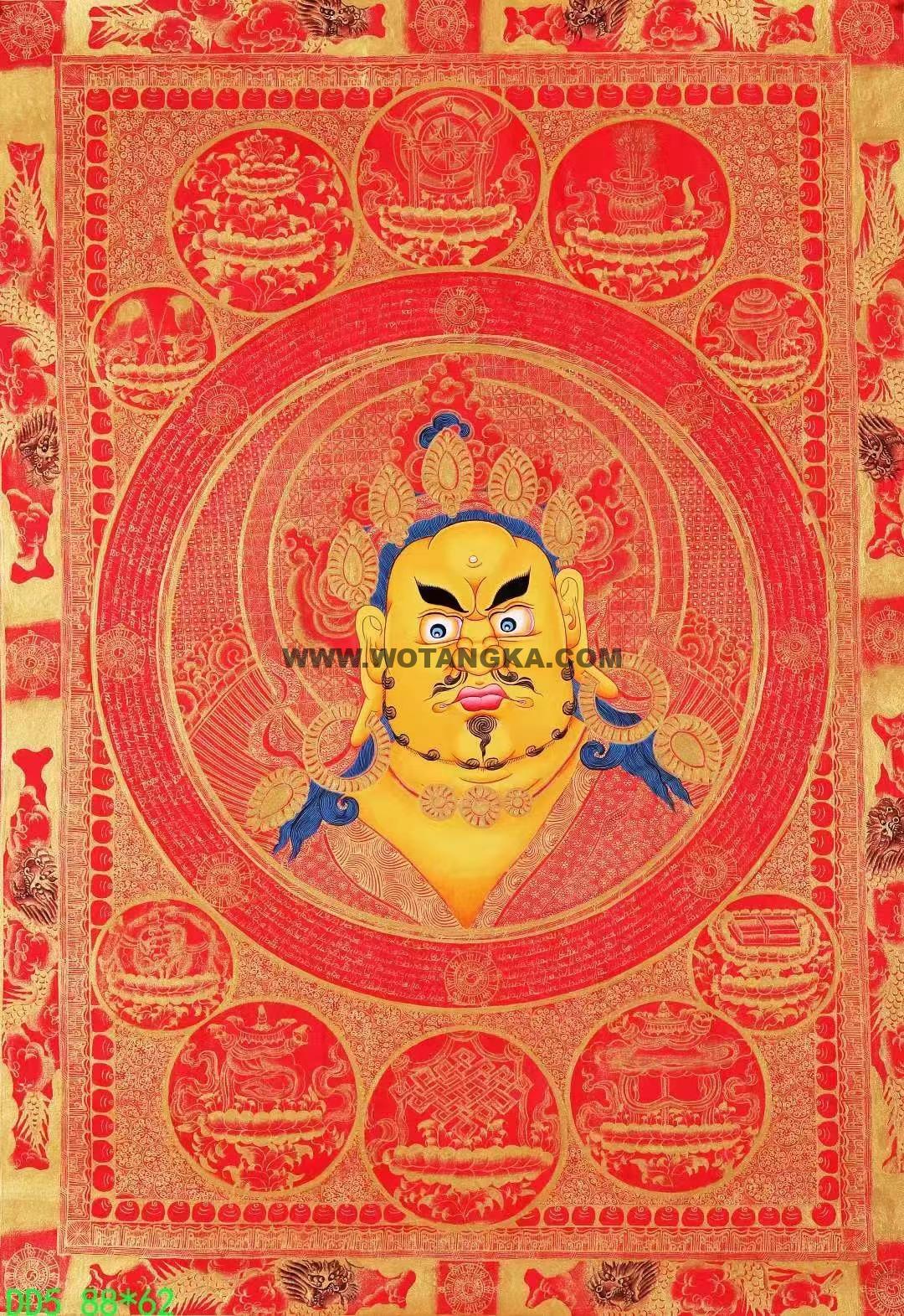 编号138-143769：红金唐卡-黄财神·佛头（88*62CM左右）