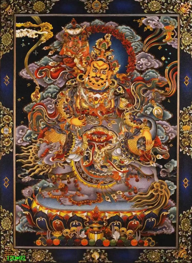 编号138-143937：掐丝唐卡-财宝天王（120*92CM左右）