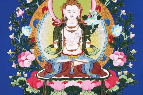 编号138-174291：彩绘唐卡-大势至菩萨（69*50CM左右）