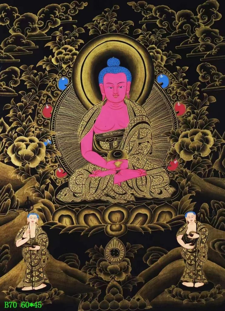 编号138-192472：黑金唐卡-阿弥陀佛（60*45CM左右）