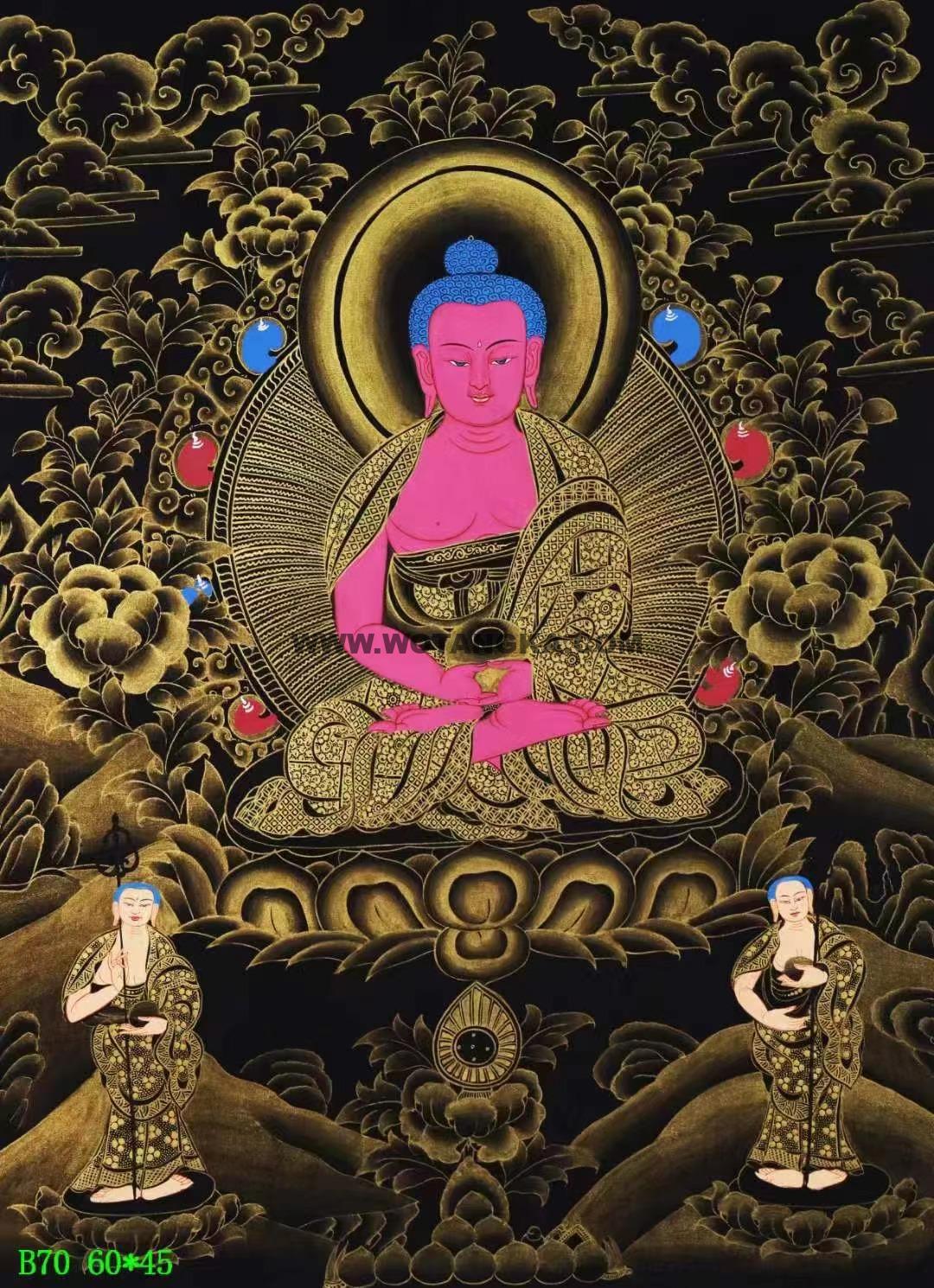 编号138-192472:黑金唐卡-阿弥陀佛(60*45CM左右)