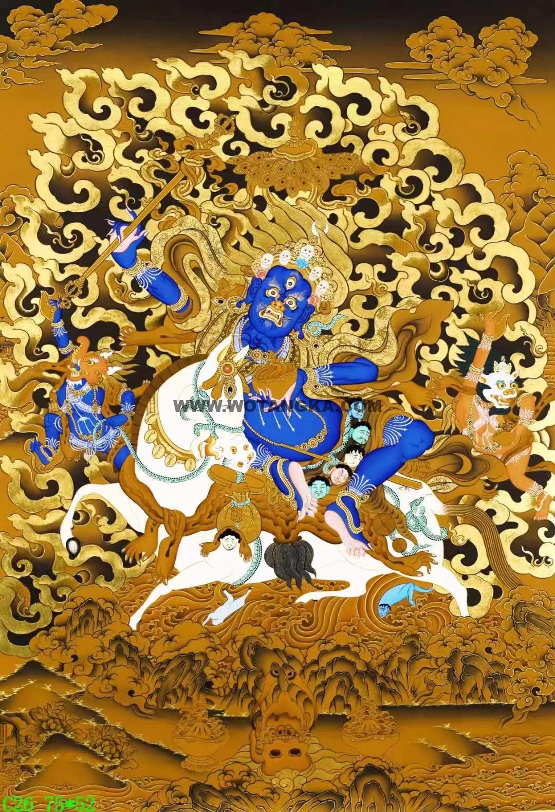 编号138-204353:红金唐卡-吉祥天母(75*52CM左右)