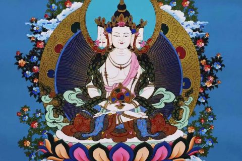 编号138-263296：彩绘唐卡-四面大日如来（75*52CM左右）