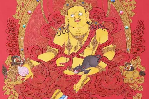 编号138-314969：红金唐卡-黄财神（75*50CM左右）