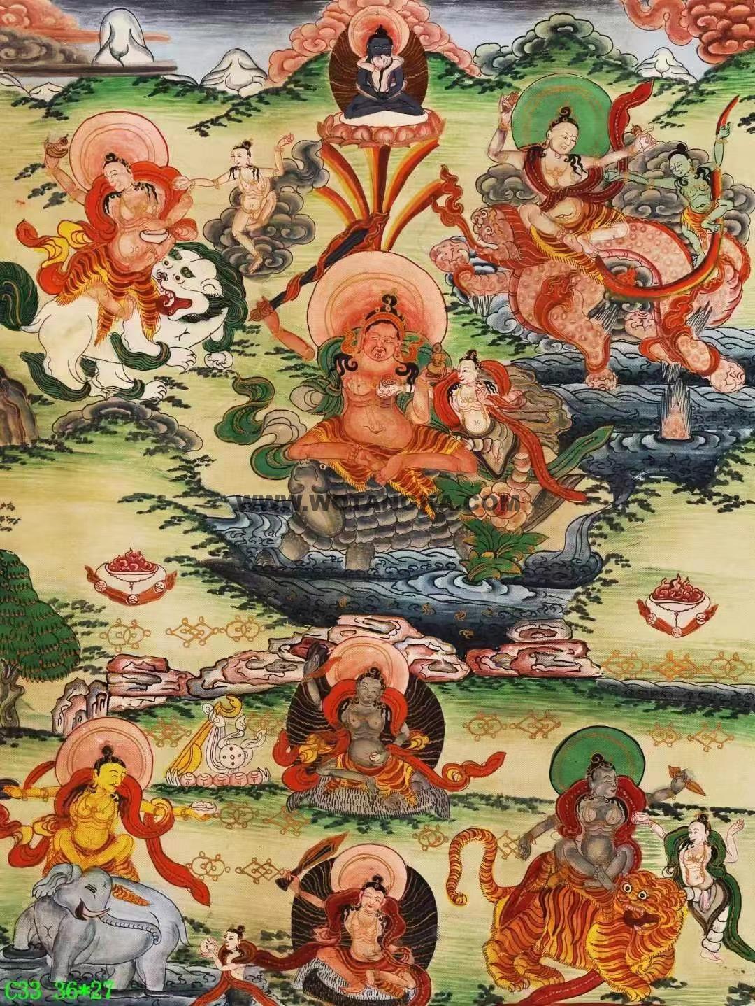 编号138-323654：彩绘唐卡-文殊菩萨（36*27CM左右）