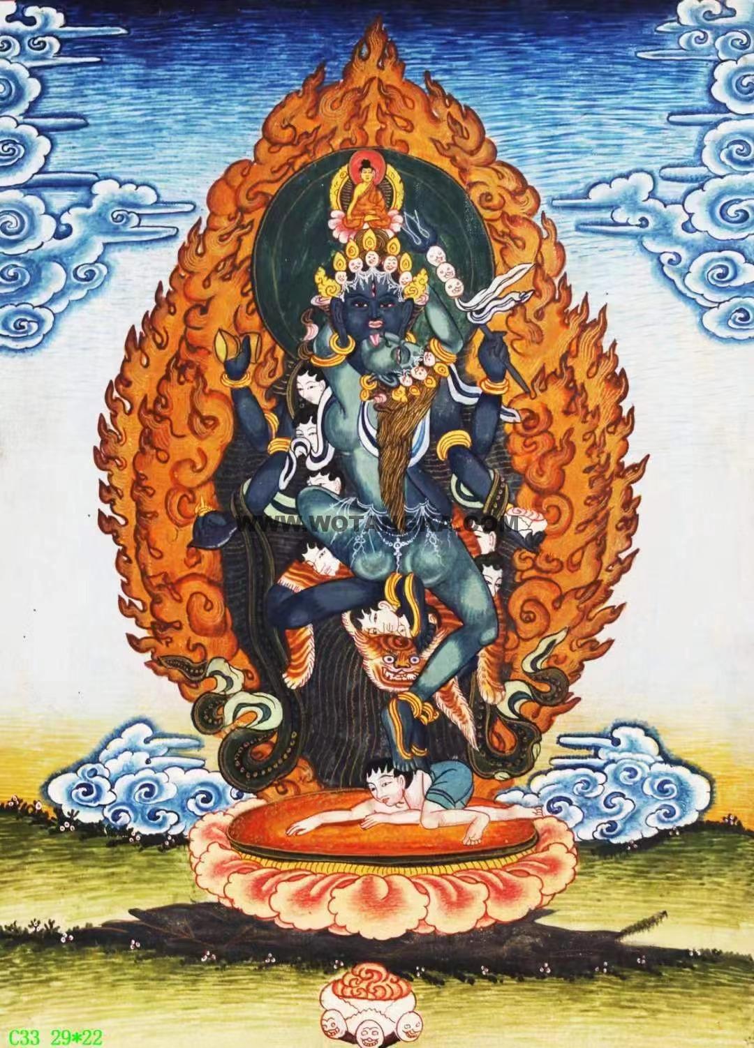 编号138-339185:彩绘唐卡-时轮金刚(29*22CM左右)