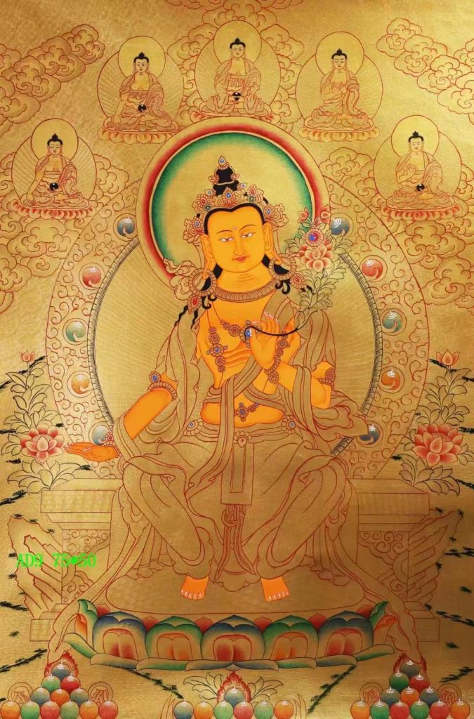 编号138-340057：黄金唐卡-弥勒佛（75*50CM左右）