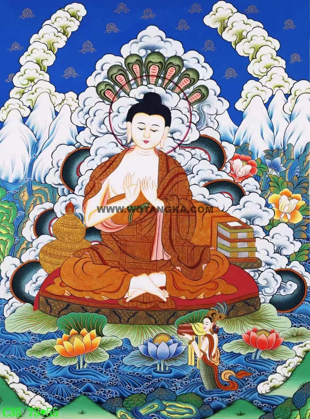 编号138-347282:彩绘唐卡-龙树菩萨(76*55CM左右)