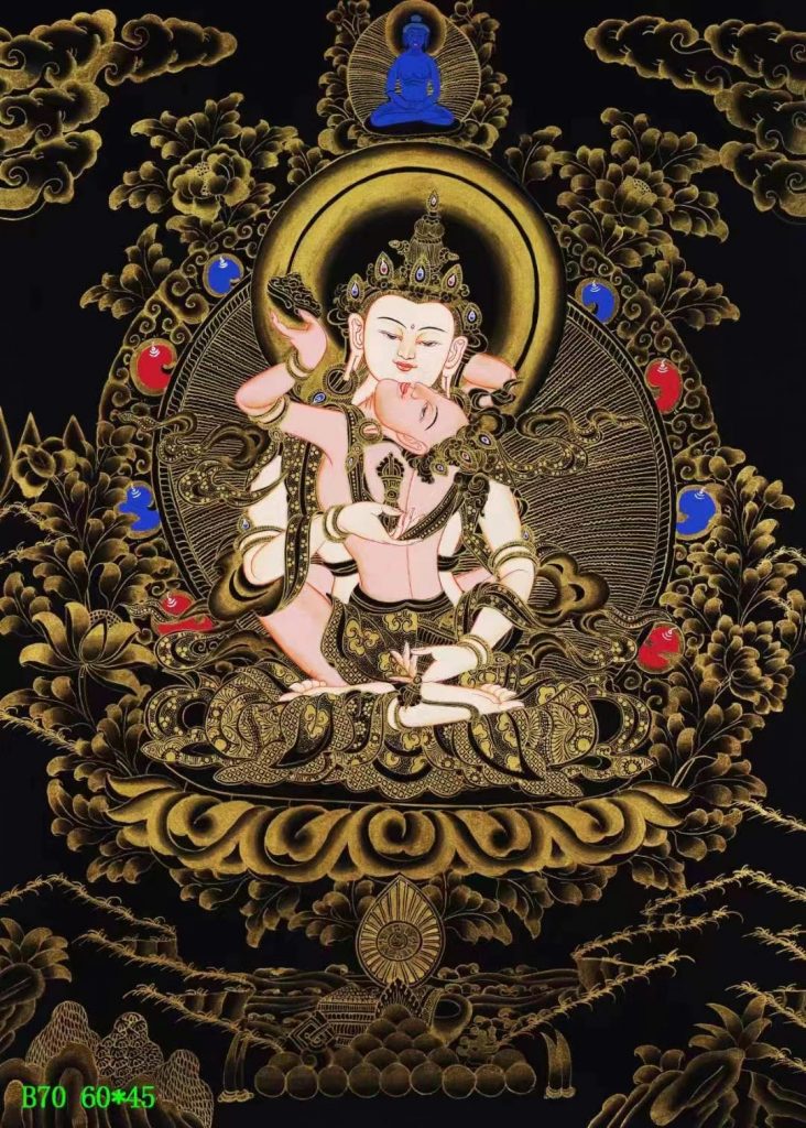 编号138-450824：黑金唐卡-金刚萨埵（60*45CM左右）