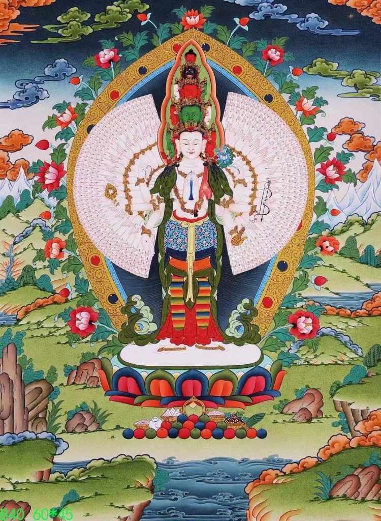 编号138-488587：彩绘唐卡-千手观音（60*45CM左右）