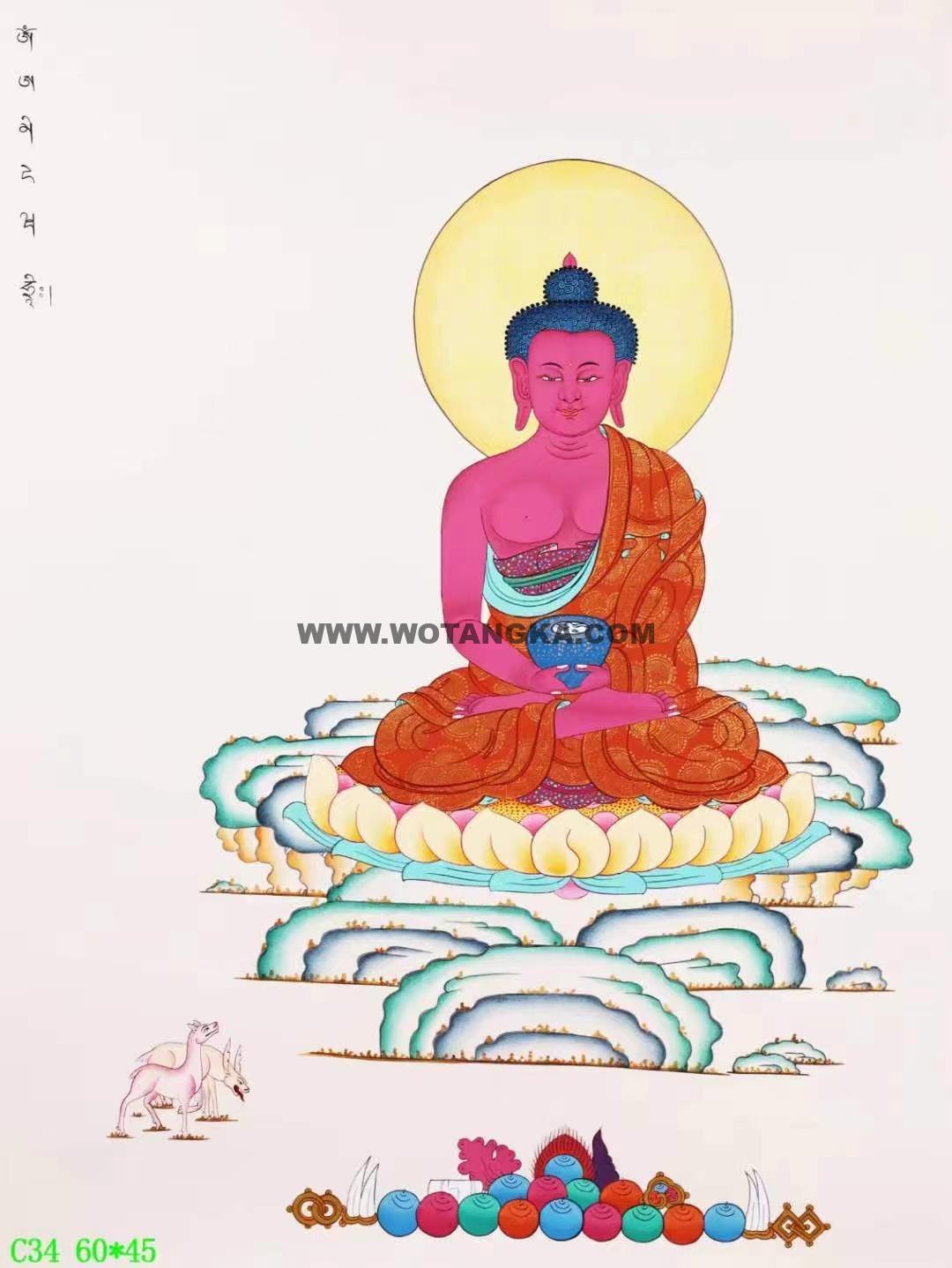 编号138-646419:彩绘唐卡-阿弥陀佛(60*45CM左右)