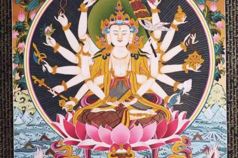 编号138-651435：彩绘唐卡-准提佛母（84*61CM左右）