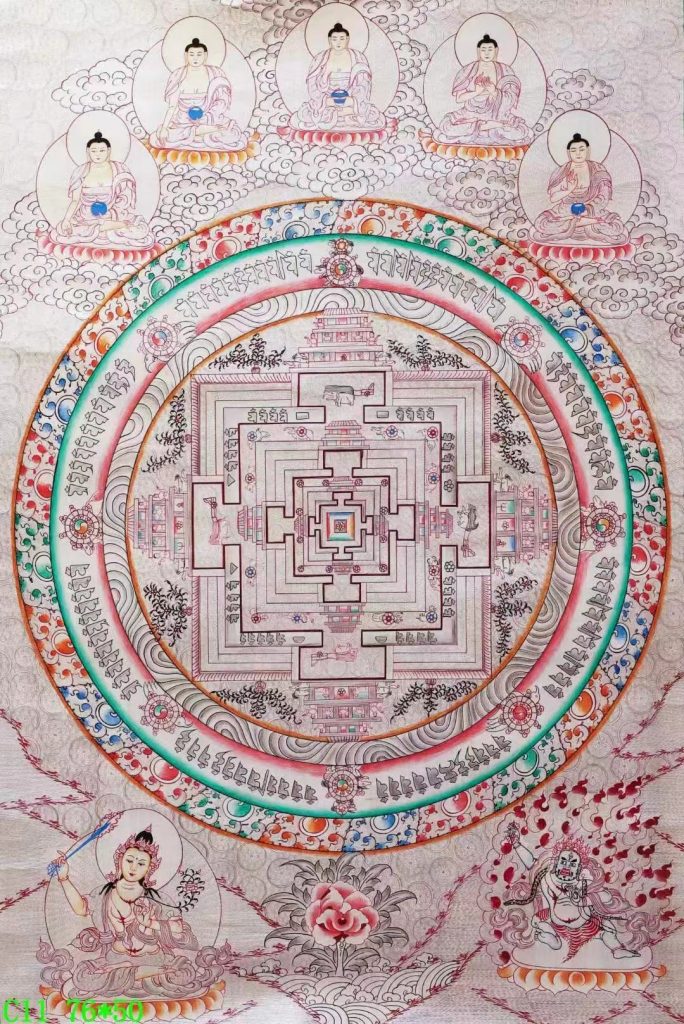 编号138-685993：白银唐卡-时轮金刚坛城（76*50CM左右）
