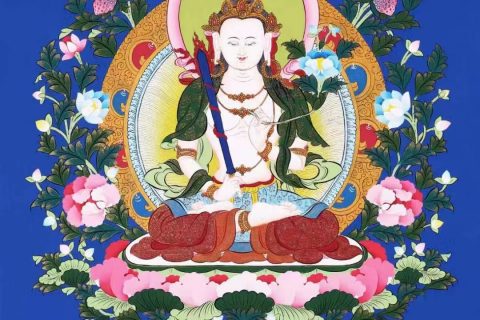 编号138-691818：彩绘唐卡-虚空藏菩萨（69*50CM左右）