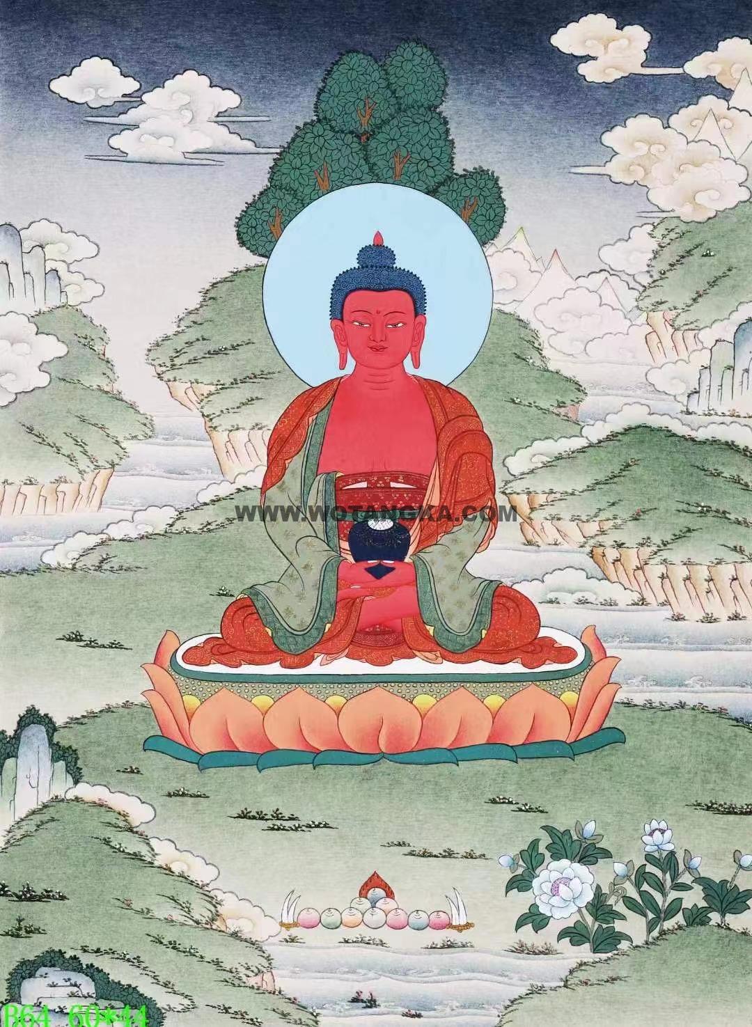 编号138-722341：彩绘唐卡-阿弥陀佛（60*44CM左右）