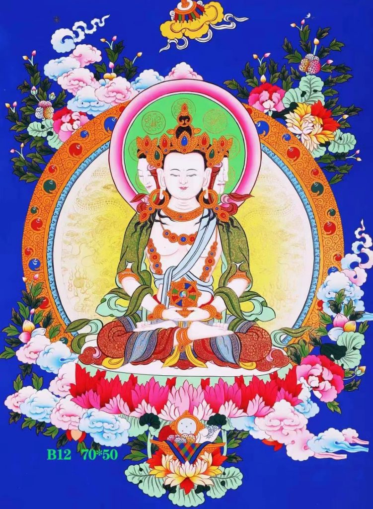 编号138-746618：彩绘唐卡-四面大日如来（70*50CM左右）