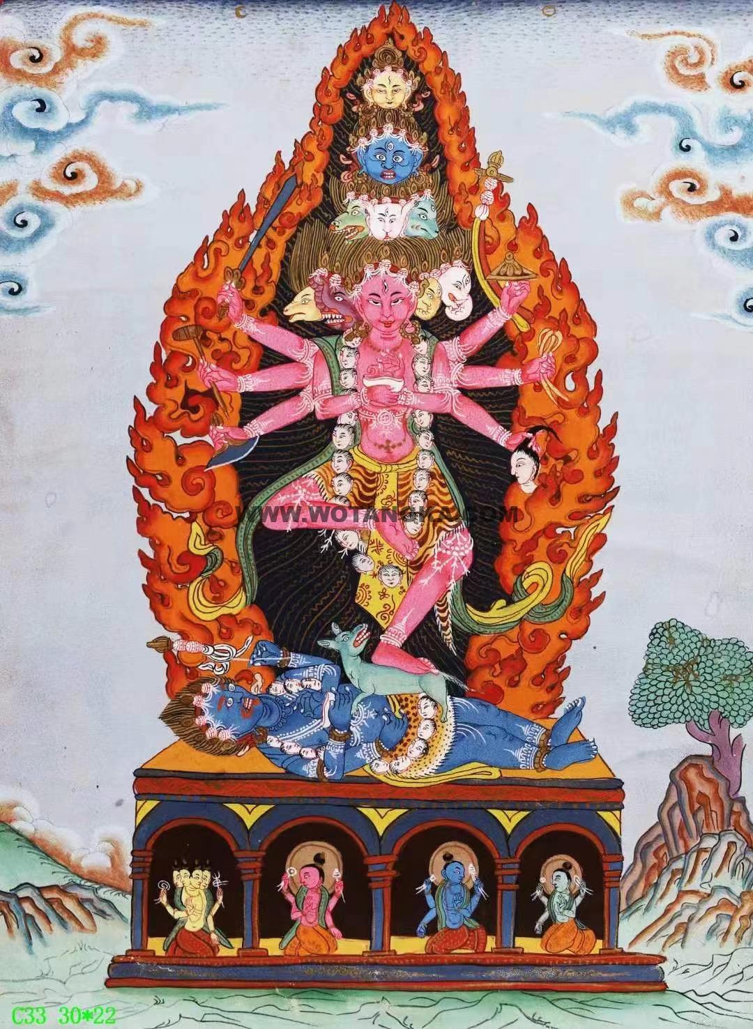 编号138-753491:彩绘唐卡-毗湿奴(30*22CM左右)