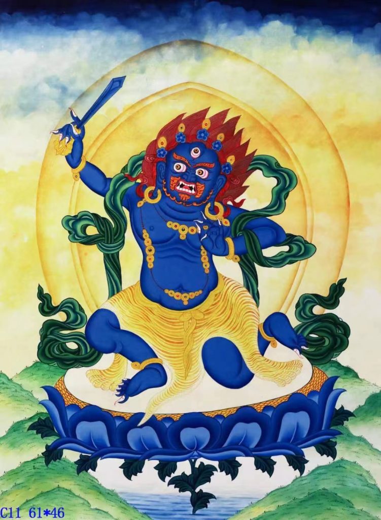 编号138-767861：彩绘唐卡-不动明王（61*46CM左右）