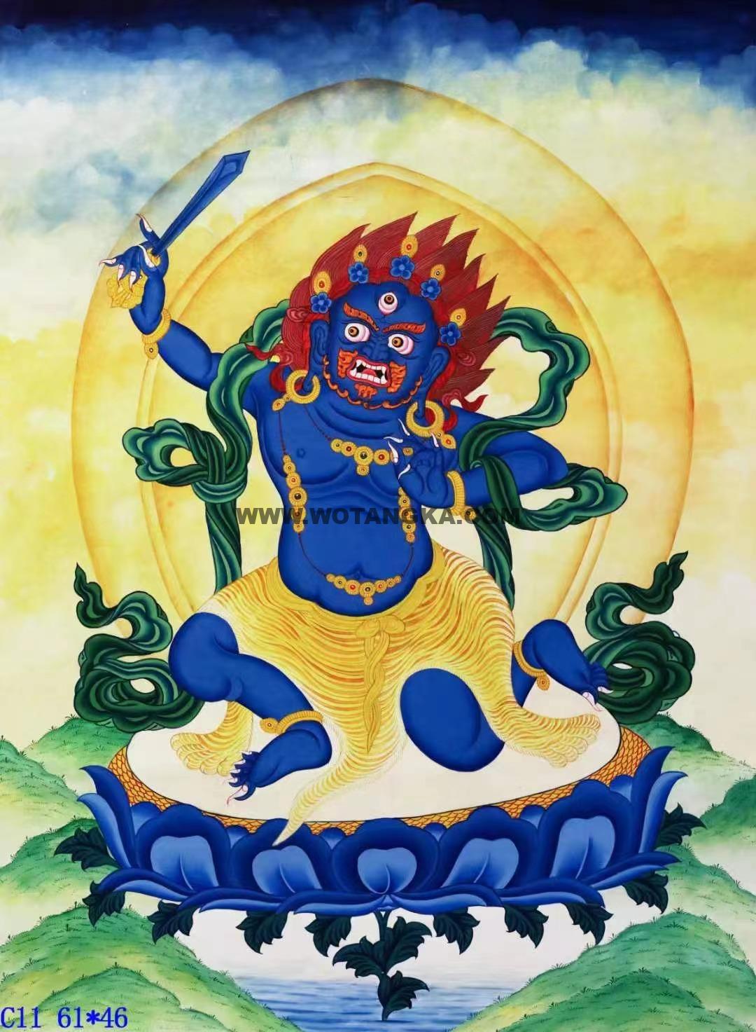 编号138-767861：彩绘唐卡-不动明王（61*46CM左右）