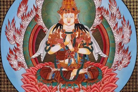 编号138-779325：彩绘唐卡-大日如来（76*53CM左右）