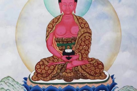 编号138-847001：彩绘唐卡-阿弥陀佛（57*40CM左右）