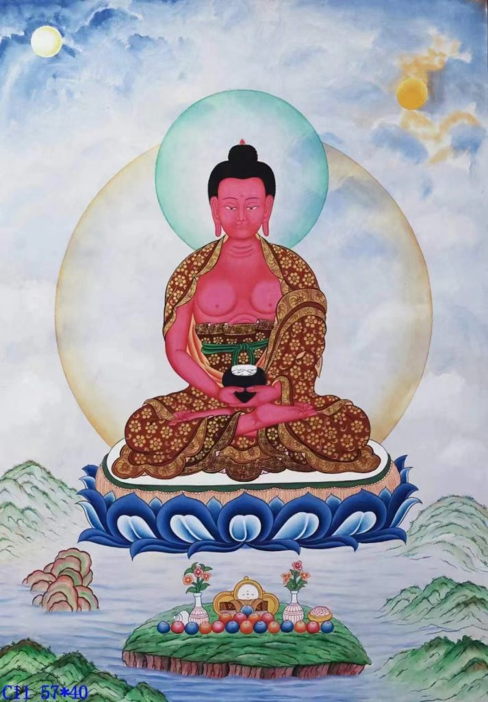 编号138-847001：彩绘唐卡-阿弥陀佛（57*40CM左右）