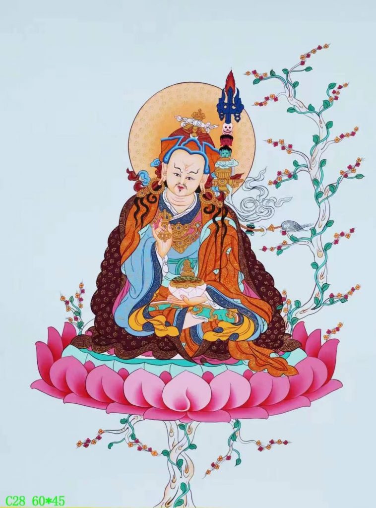编号138-904531：彩绘唐卡-莲花生大士（60*45CM左右）