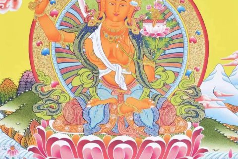 编号138-944859：彩绘唐卡-文殊菩萨（71*51CM左右）