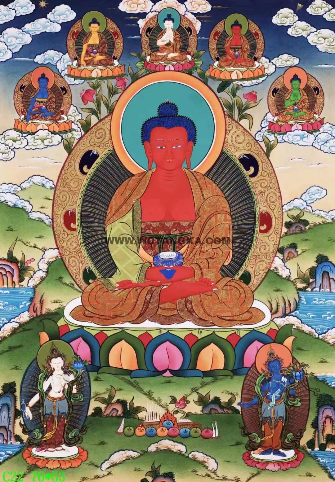 编号138-947156：彩绘唐卡-阿弥陀佛（76*53CM左右）