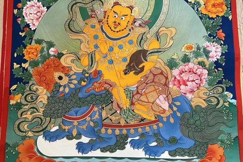 编号188-176762：彩绘唐卡-财宝天王（60*45CM左右）