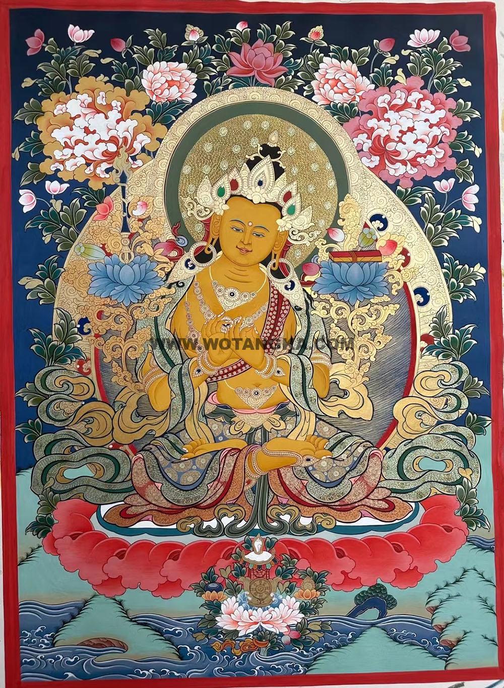 编号188-312124:彩绘唐卡-文殊菩萨(60*45CM左右)