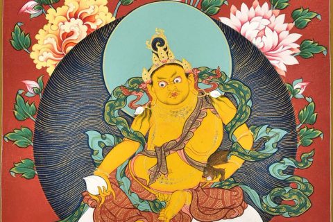 编号188-348042：红金唐卡-黄财神（60*45CM左右）