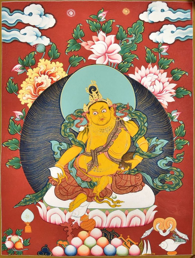 编号188-348042：红金唐卡-黄财神（60*45CM左右）