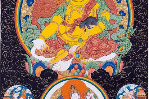 编号188-349930：蓝金唐卡-黄财神（70*50CM左右）