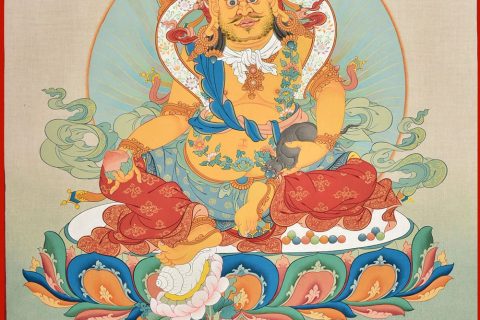 编号188-354160：彩绘唐卡-黄财神（60*45CM左右）