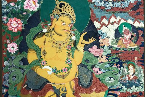 编号188-410445：彩绘唐卡-黄财神·五方财神（70*50CM左右）