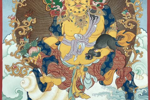 编号188-455080：彩绘唐卡-黄财神（60*45CM左右）