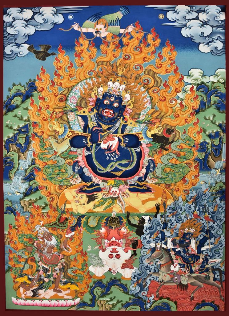 编号188-462901：彩绘唐卡-二臂玛哈嘎拉·宝帐护法（80*60CM左右）