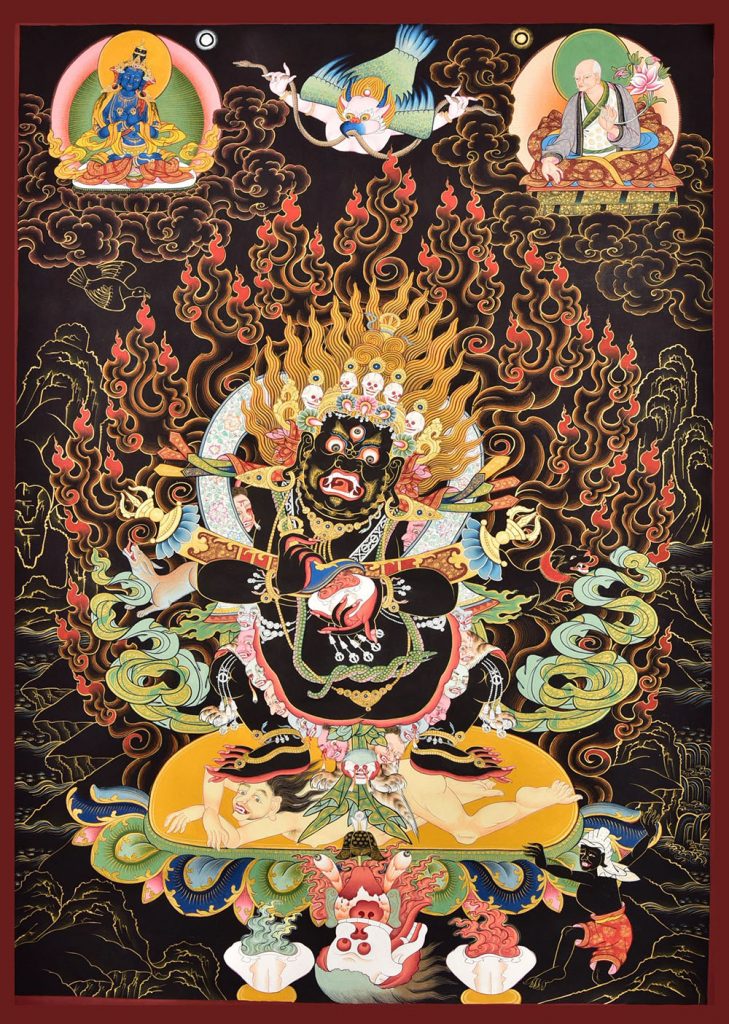 编号188-468469：彩绘唐卡-二臂玛哈嘎拉·宝帐护法（70*50CM左右）