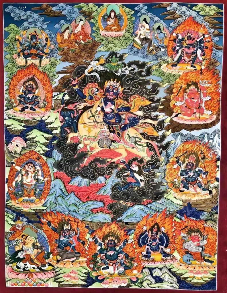 编号188-484538：彩绘唐卡-吉祥天母（100*70CM左右）