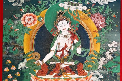 编号188-563187：彩绘唐卡-大白伞盖佛母（70*50CM左右）